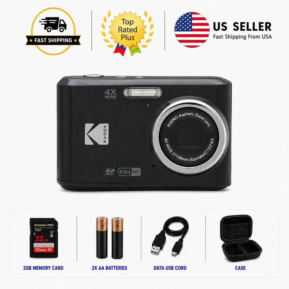 Kodak PIXPRO FZ45 Digital Camera (Black) 32GB Case Bundle - BRAND NEW IN BOX